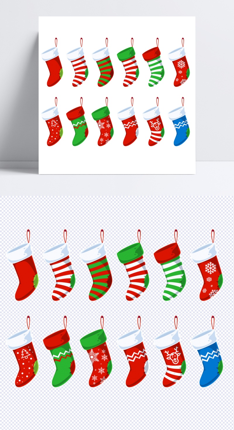 圣诞袜集锦卡通元素