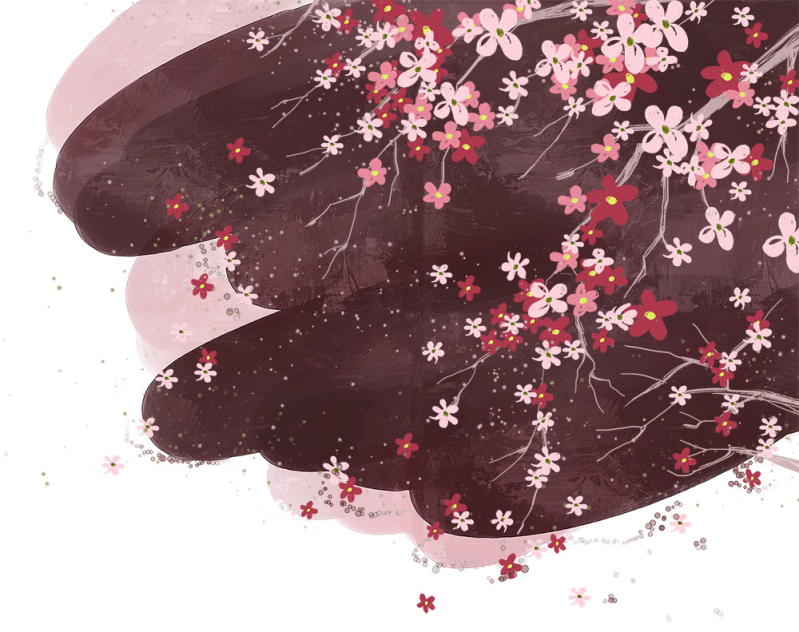 粉色浪漫樱花树装饰PNG图片下载含PSD