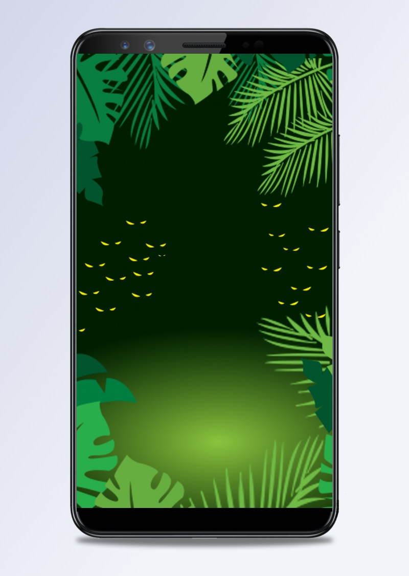 绿色丛林手绘矢量背景图
