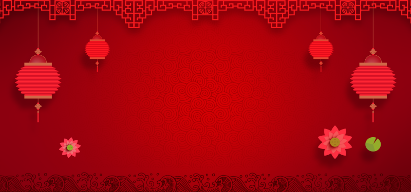 春节喜庆中国风红色海报banner背景