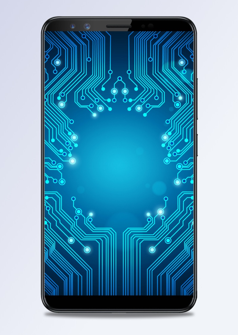 芯片线路科技感蓝色商务H5背景