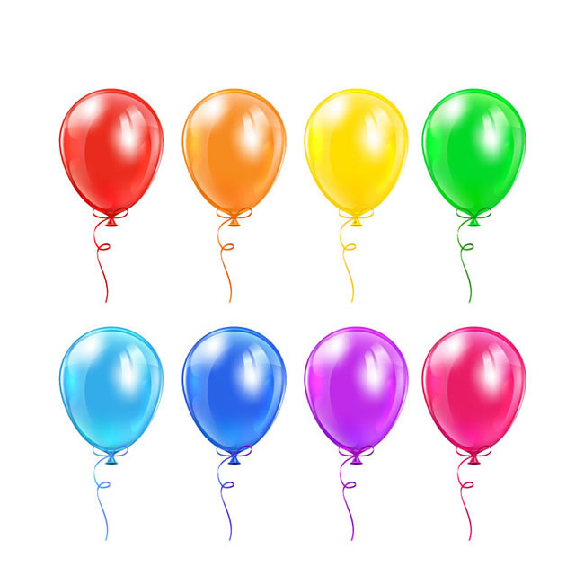 8款简洁节日气氛彩色气球矢量素材