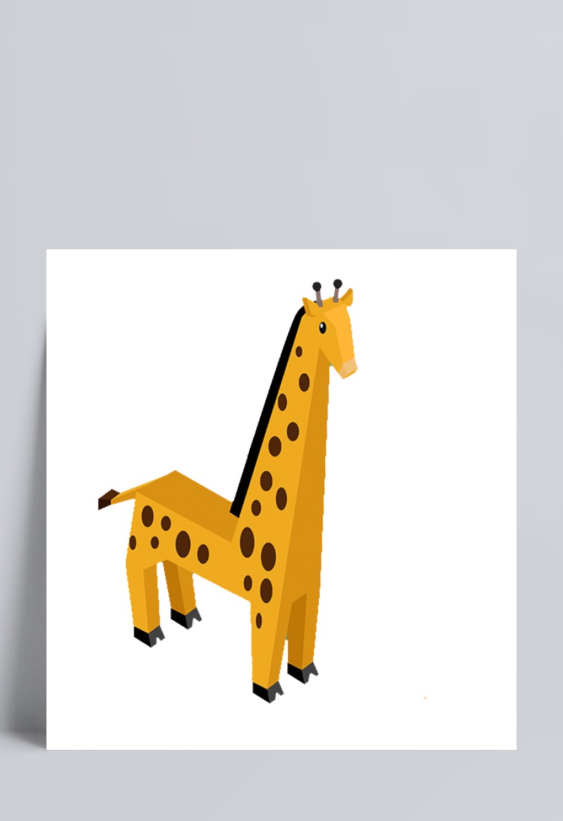 卡通立体长颈鹿