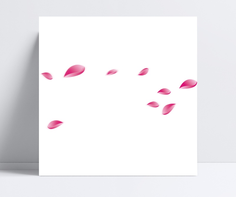 漂浮粉色立体花瓣