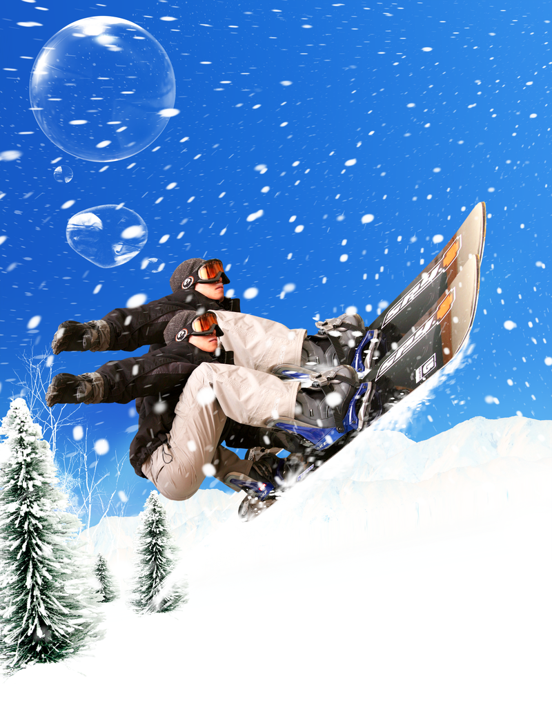 冬日户外运动滑雪活动海报