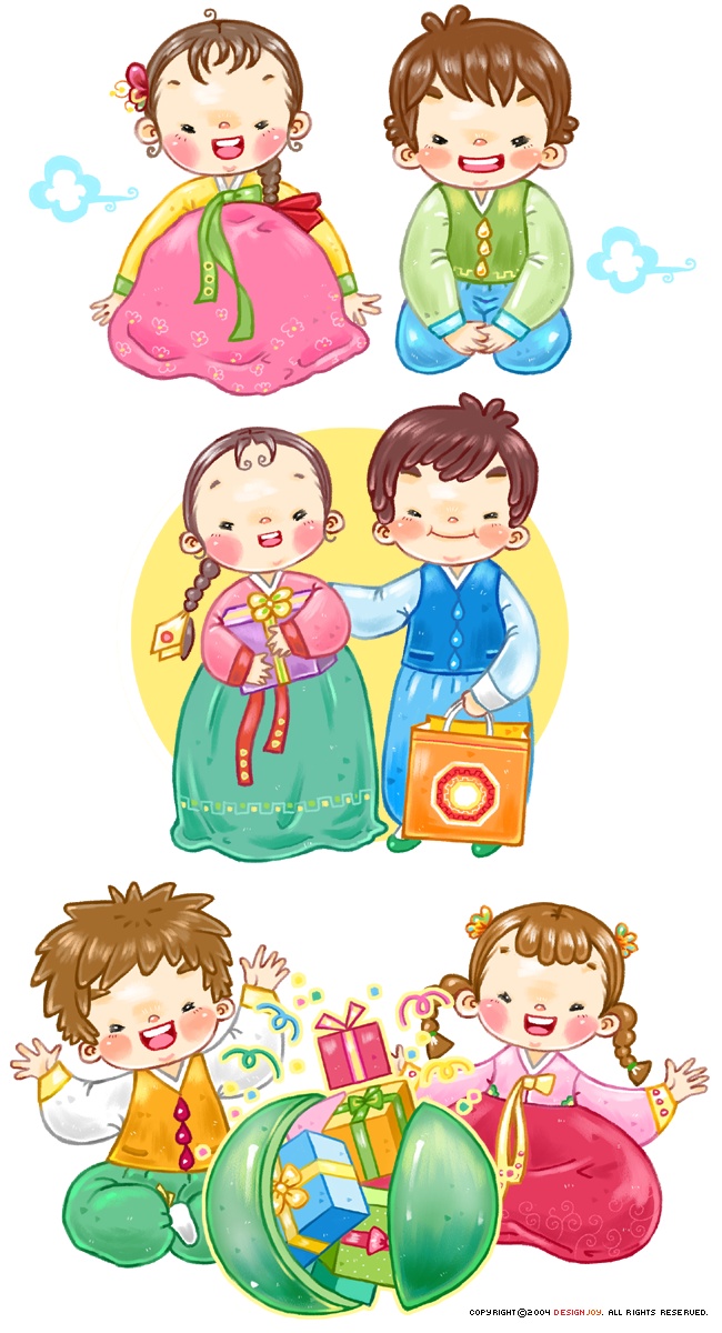 可爱的韩国小夫妻时尚人物漫画