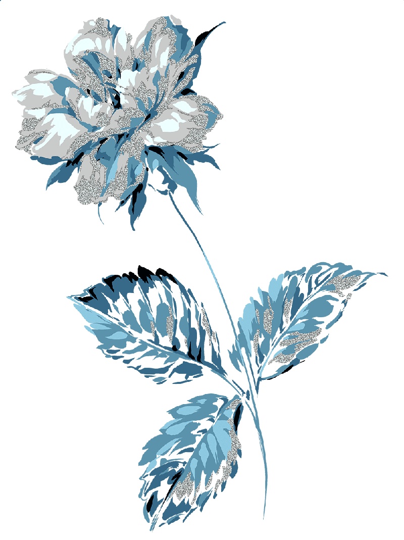 手绘蓝色花