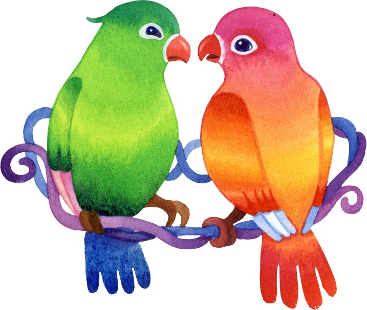 彩色手绘小鸟动物元素