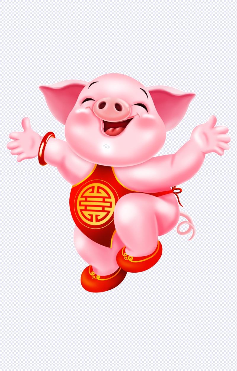 2019猪年插画卡通小猪喜庆免扣PNG