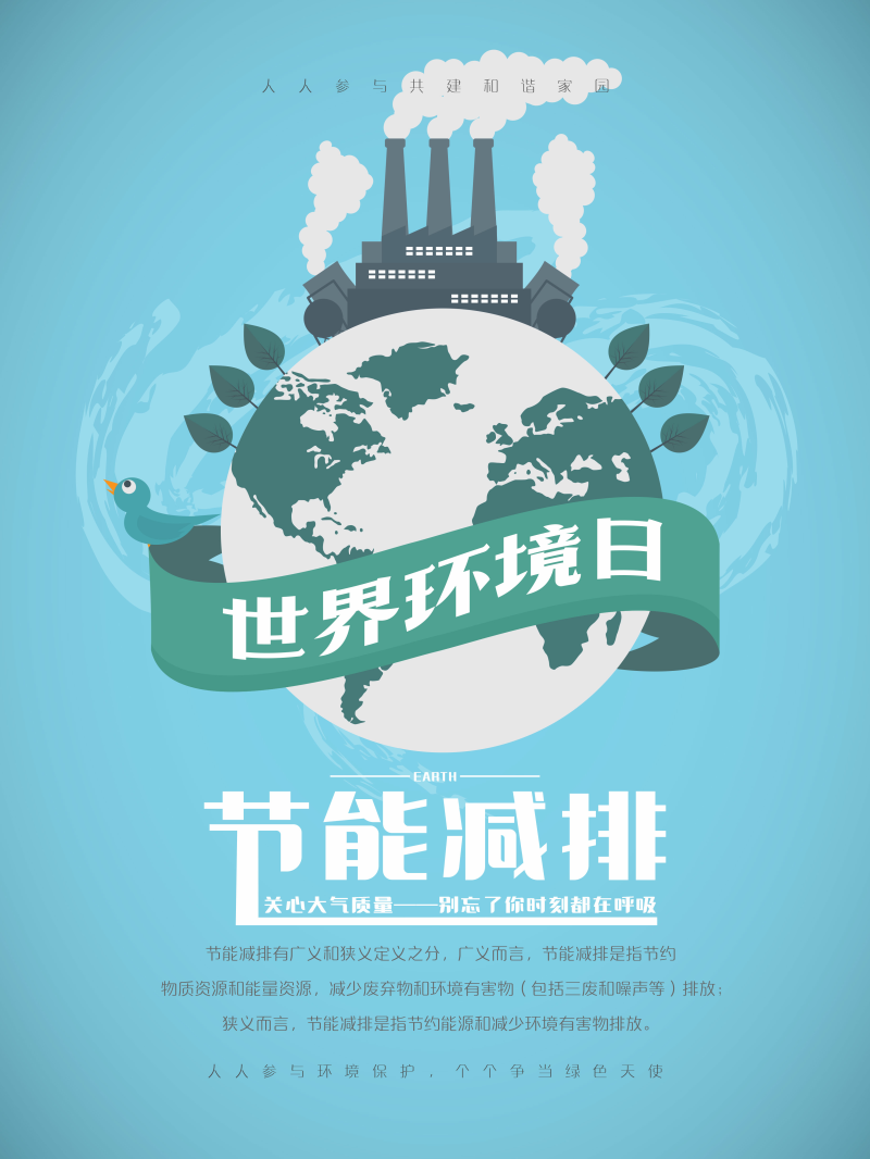世界环境日节能减排海报设计