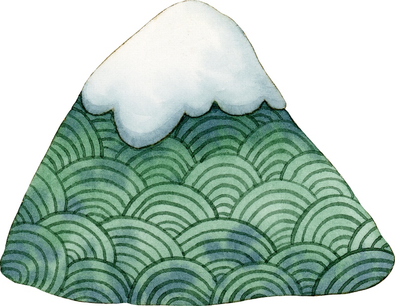 绿色手绘的小山丘