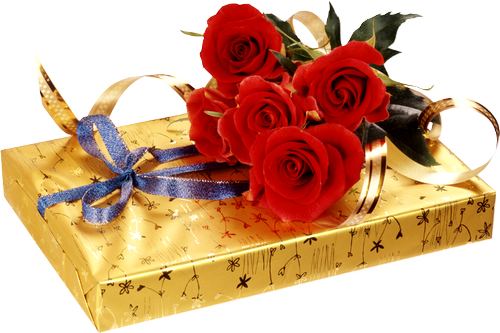 礼物盒子 红色玫瑰花