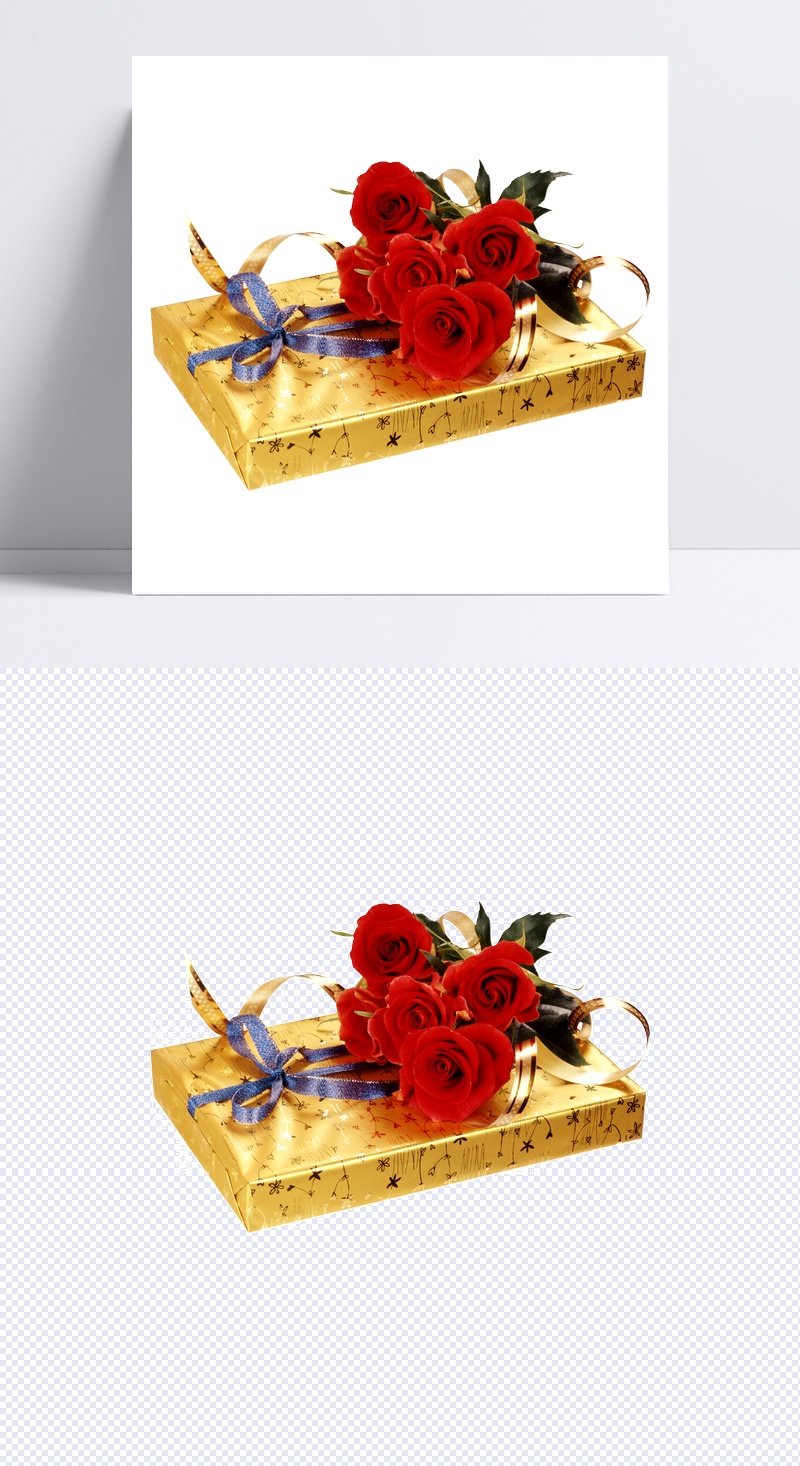 礼物盒子 红色玫瑰花
