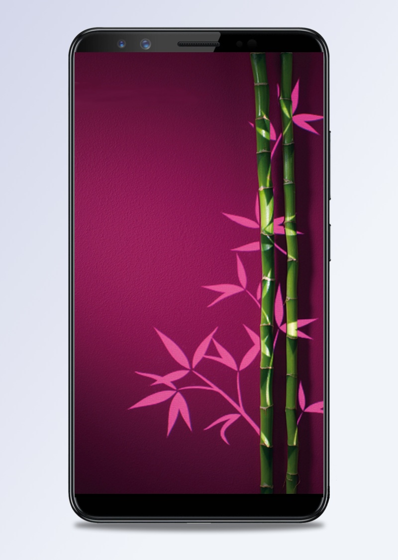 竹子植物紫色H5背景