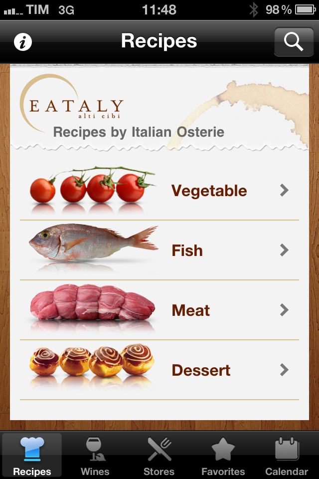 Eataly食谱App应用程序界面设计