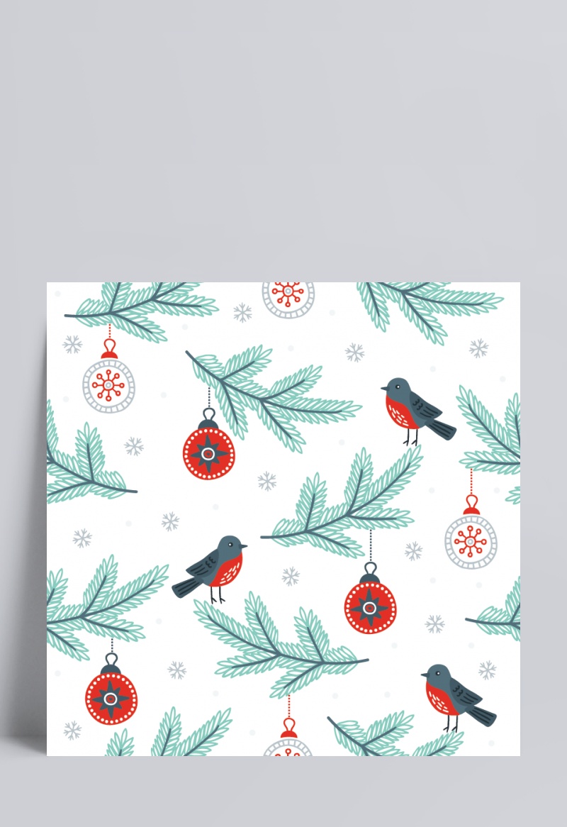 圣诞树与小鸟
