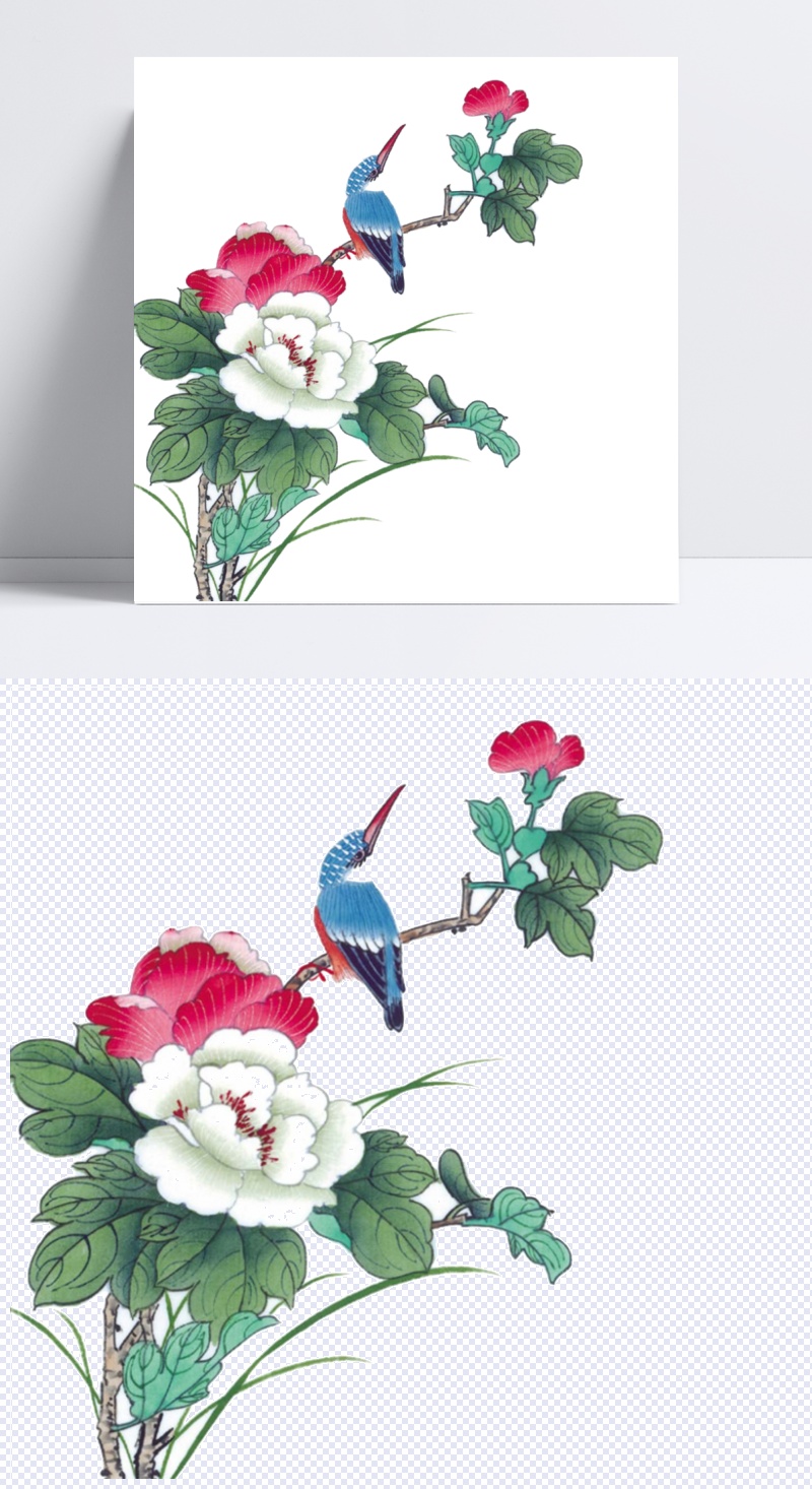 花朵上的小鸟图片