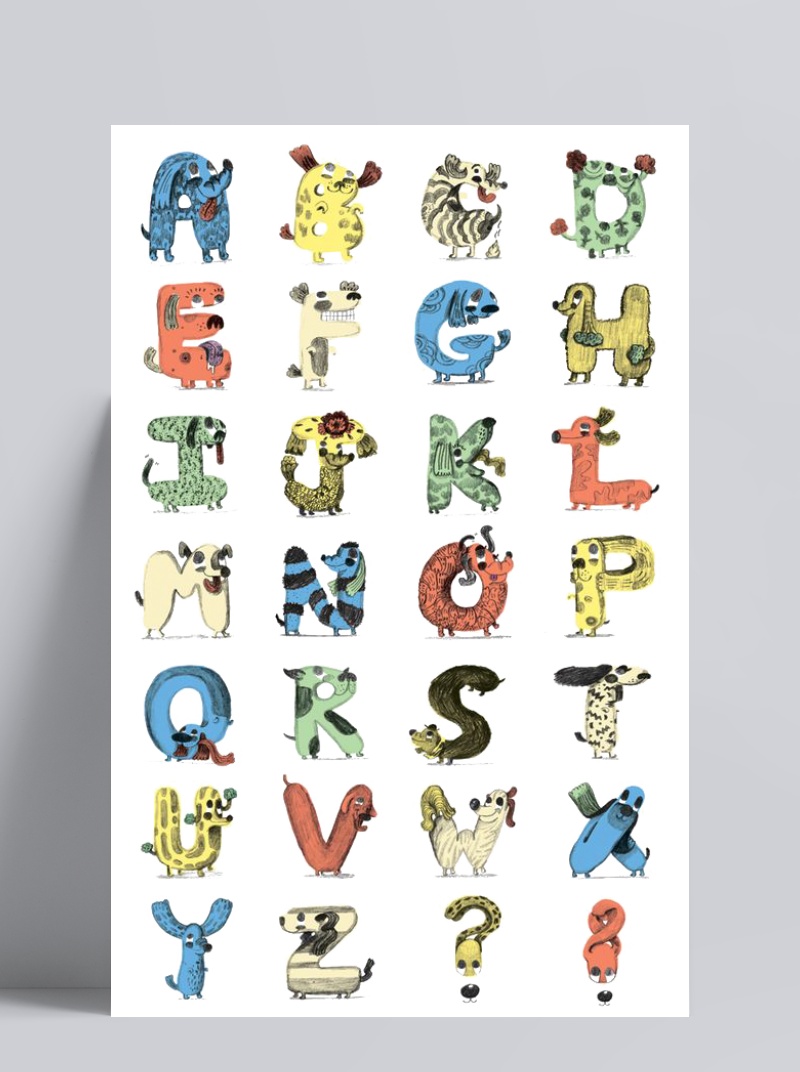 创意动物字母设计模板素材