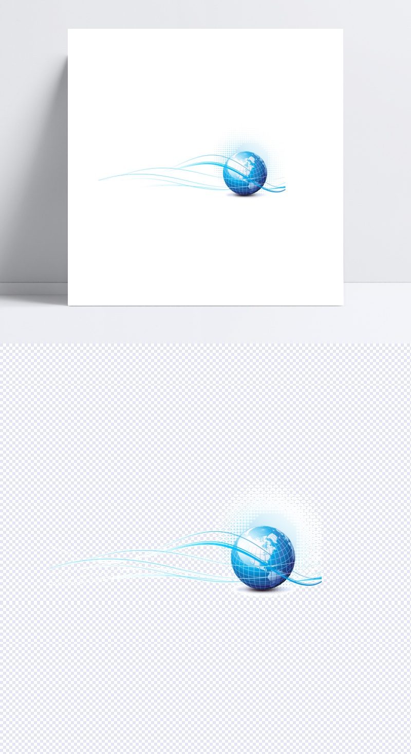 蓝色科技感线条圆形地球