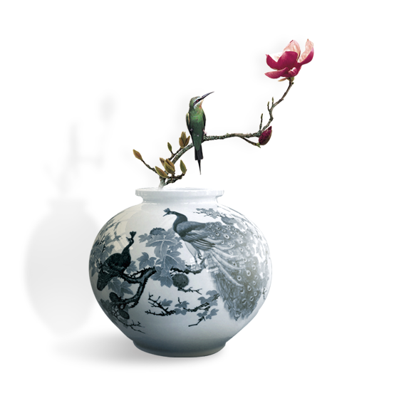 中国风花瓶花鸟装饰图案