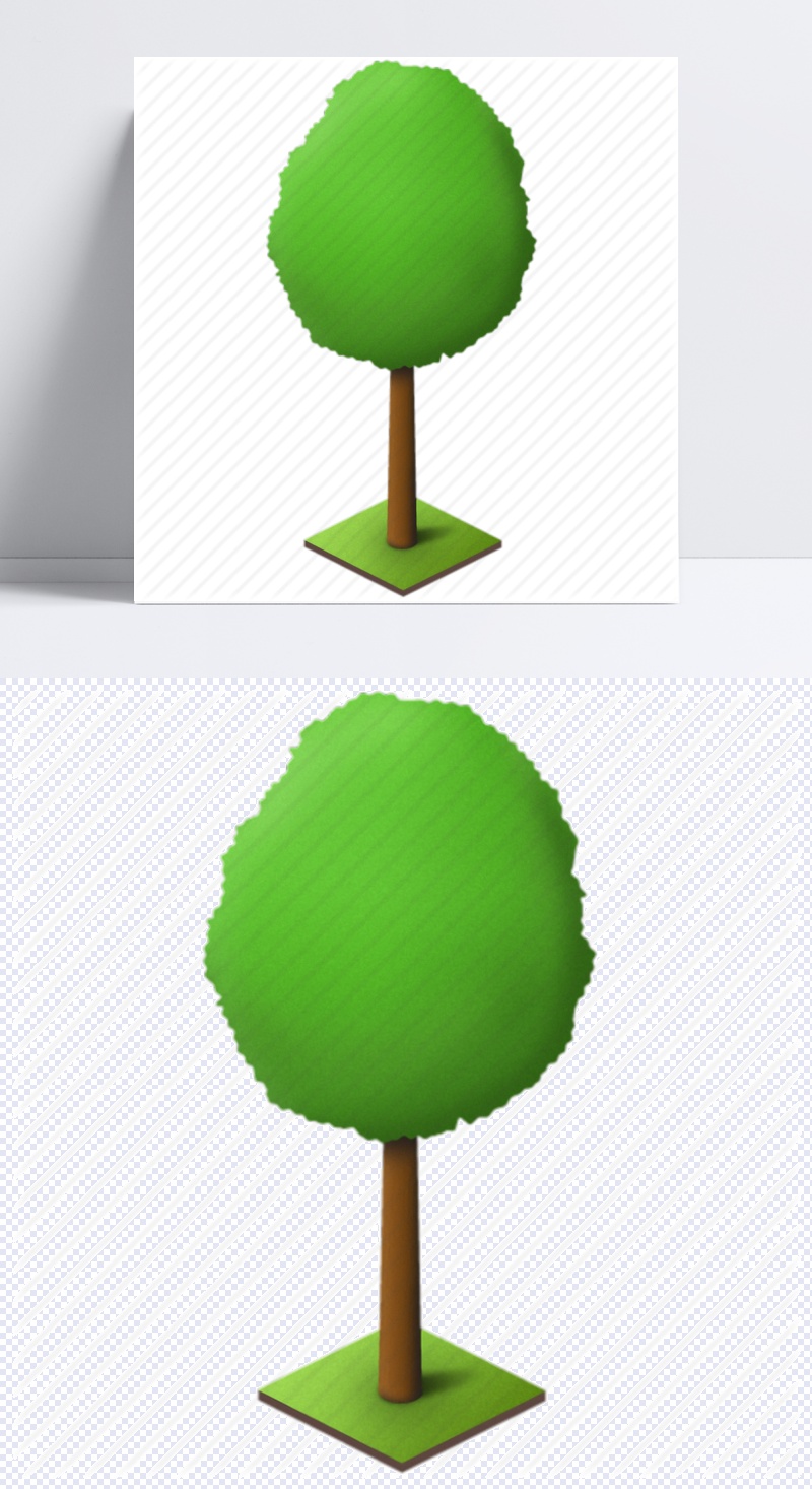 手绘绿色的树免抠png透明素材