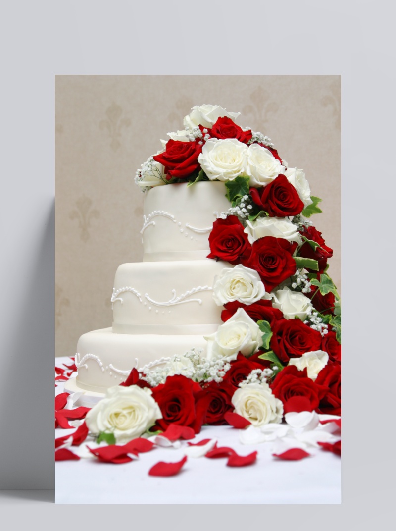 婚礼蛋糕叠层裱花结婚蛋糕奶油美味大蛋糕餐饮美食6