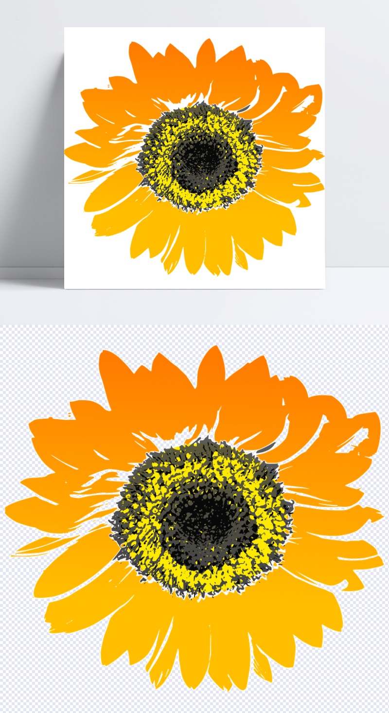 手绘向日葵设计模板素材