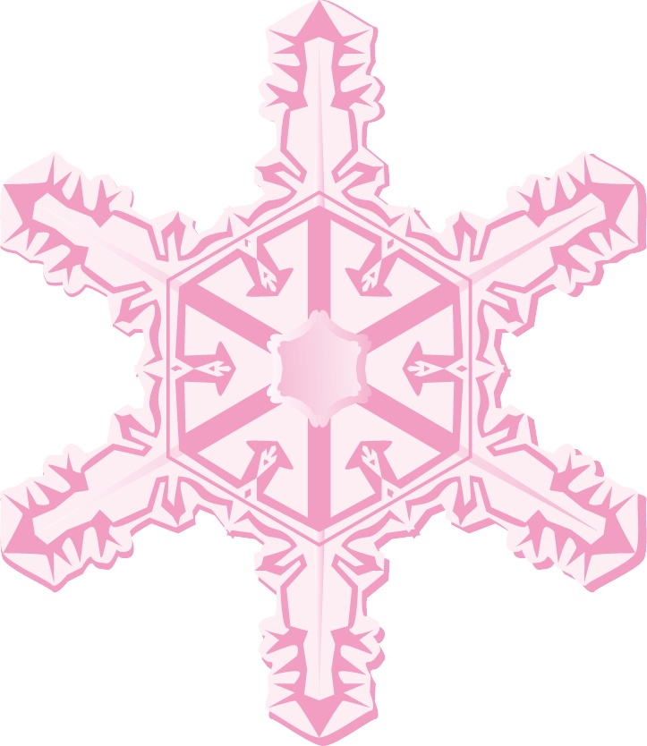 粉色几何冰晶雪花卡通元素