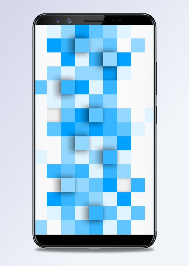 方格简约扁平化蓝色H5背景图