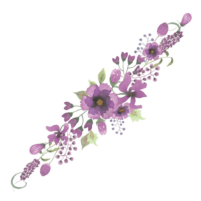 紫色系植物花卉卡通透明素材