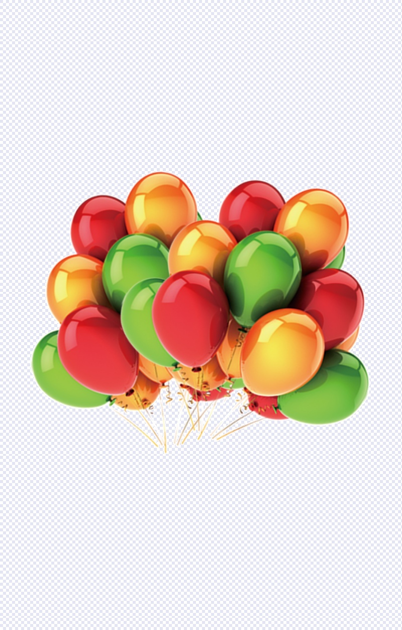 卡通手绘彩色气球png素材
