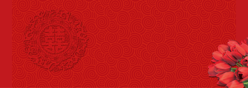 红色中式花纹郁金香海报背景模板