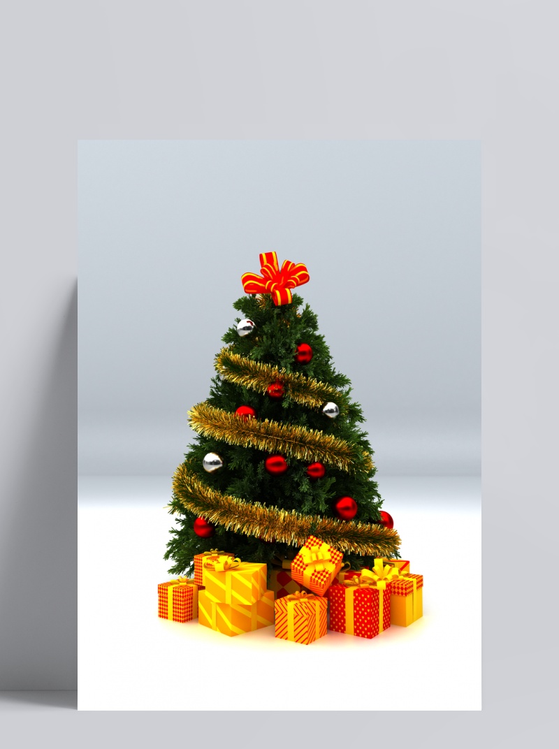 圣诞礼物与圣诞树图片