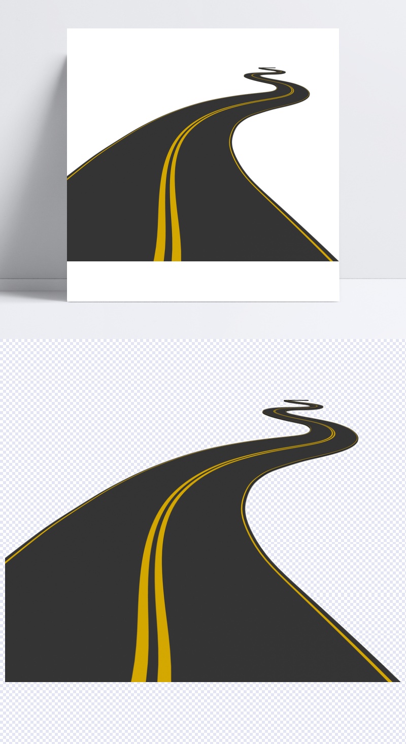 唯美公路意境图片免抠png透明图层素材