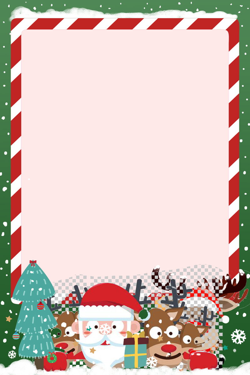 圣诞节彩色边框卡通手绘海报背景