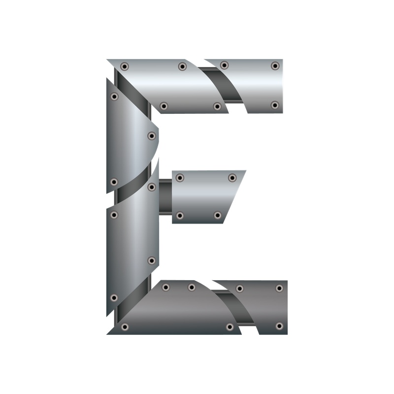 金属质感字母字体E