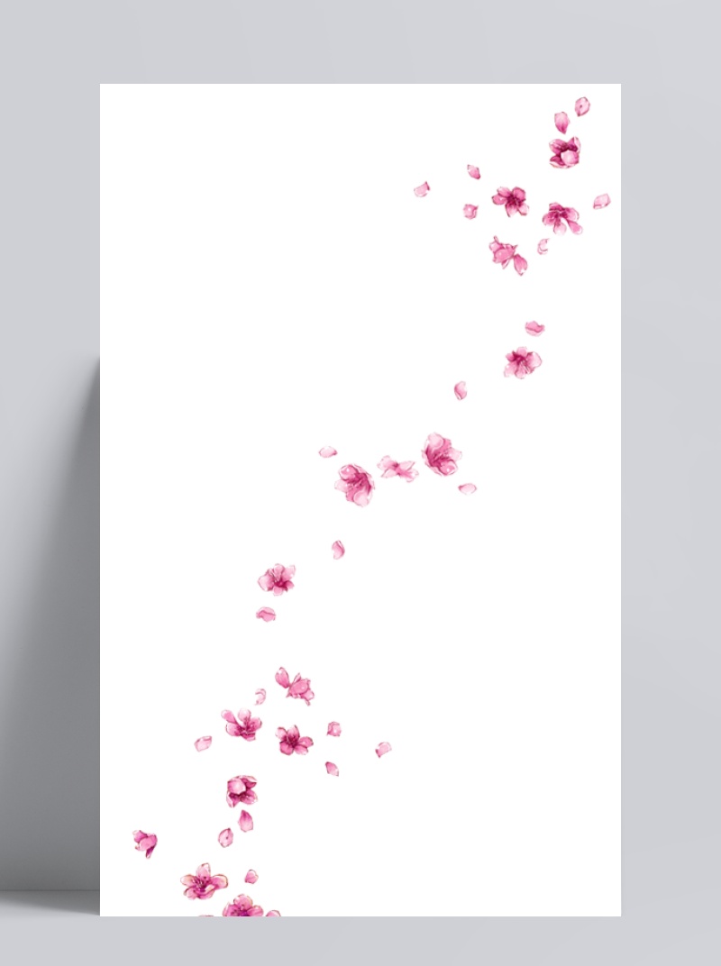 粉色漂浮花朵