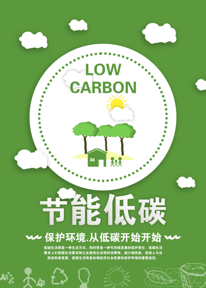 节能低碳清新海报