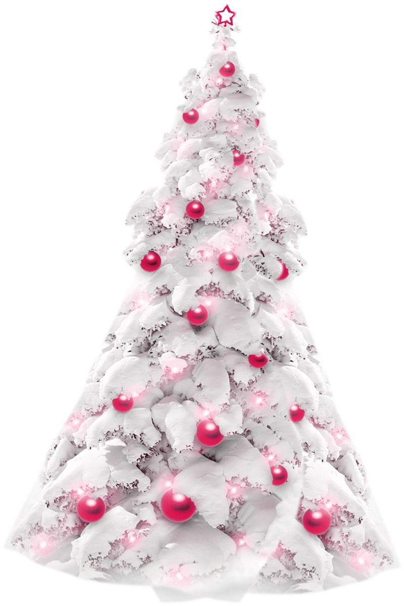 圣诞节白雪圆球装饰圣诞树植物元素