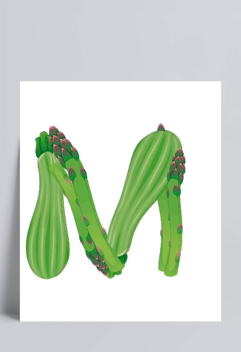卡通蔬菜字母M  