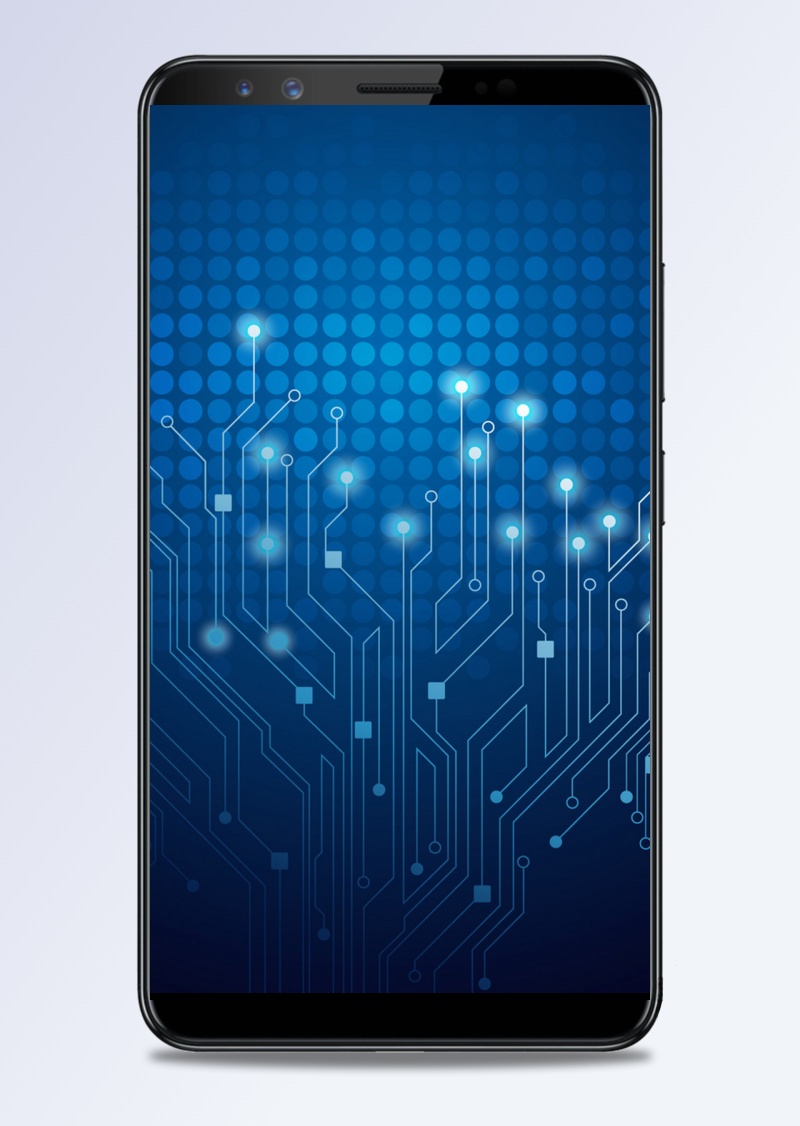 芯片科技感蓝色背景商务H5背景