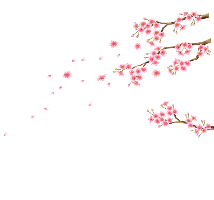 粉色手绘桃花装饰图案