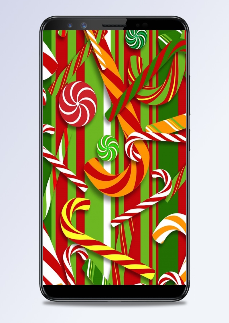 彩色手绘条纹圣诞H5背景