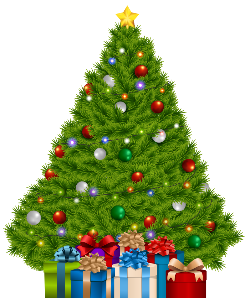 圣诞树圣诞节礼物,与礼物的特大号圣诞树,与礼物盒PNG clipart的图片