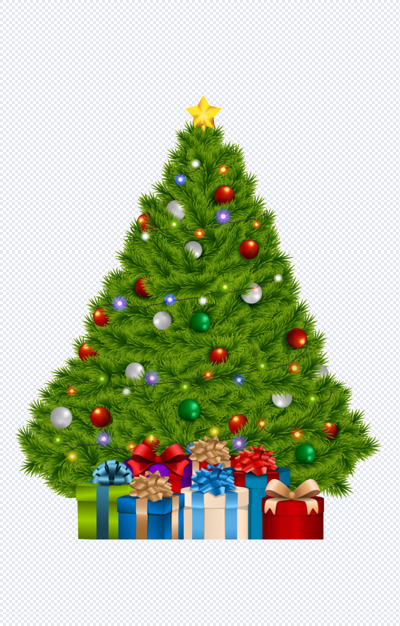 圣诞树圣诞节礼物,与礼物的特大号圣诞树,与礼物盒PNG clipart的图片