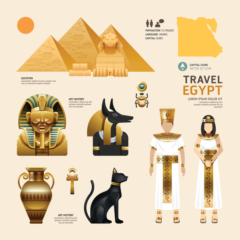 埃及文化元素矢量素材