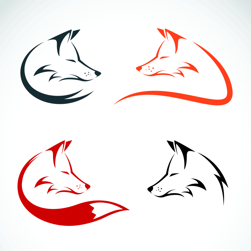 四款狐狸logo矢量素材