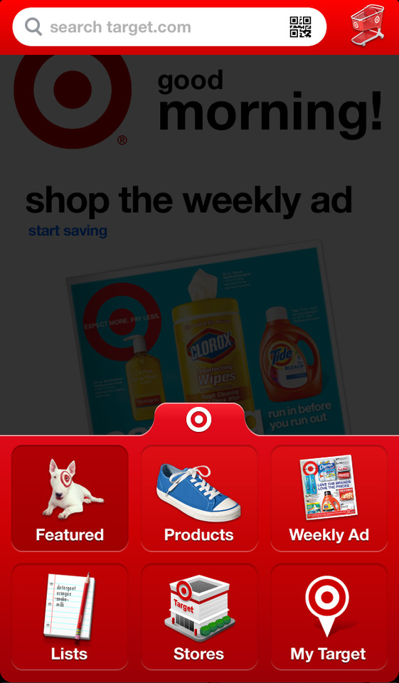 Target购物清单应用程序界面设计