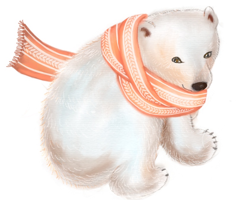 萌系北极熊卡通透明素材 格式:                         png 大小