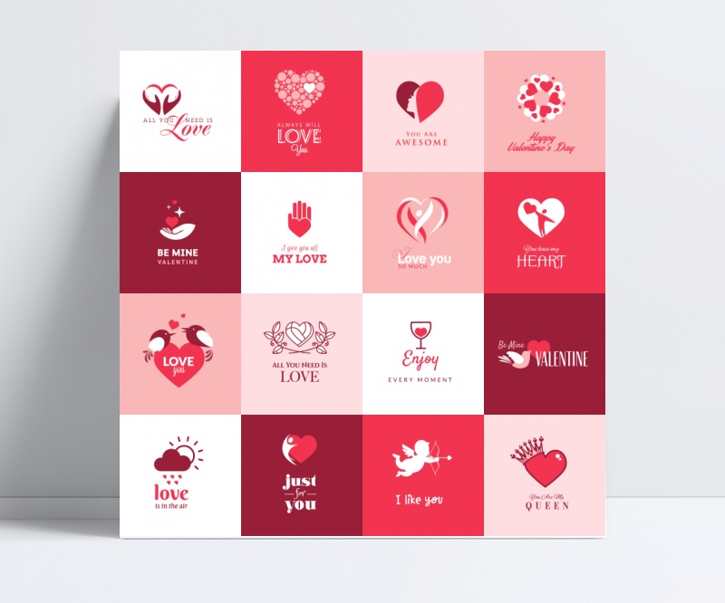 爱情情人节矢量logo标志图标素材